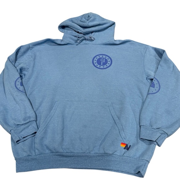 Aviator Nation X Hunger Games hoodie sweatshirt Large women blue - Picture 3 of 11